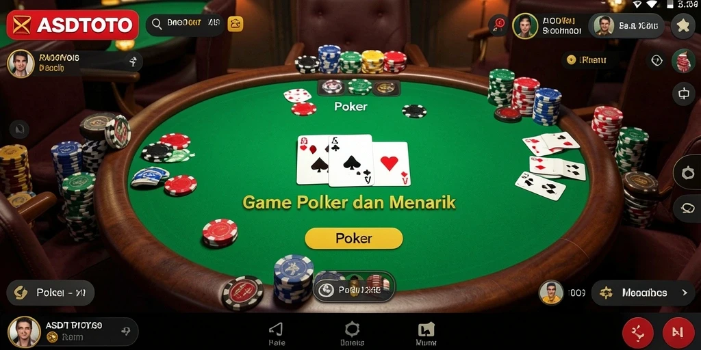 Tampilan antarmuka game Poker ASDTOTO yang menarik.