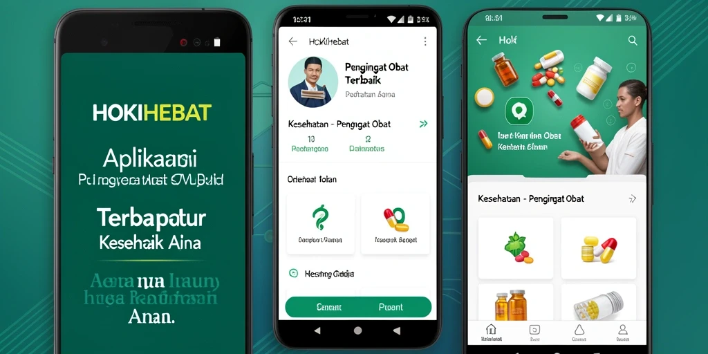 Screenshot antarmuka aplikasi HOKIHEBAT yang menampilkan fitur Pengingat Obat.