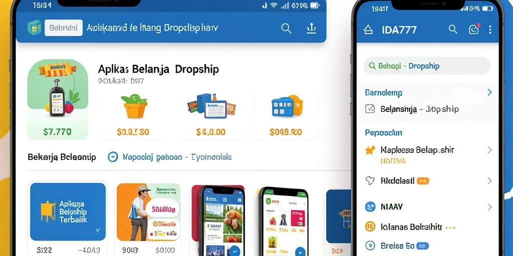 Tampilan antarmuka IDA777 dengan berbagai pilihan produk Dropship.