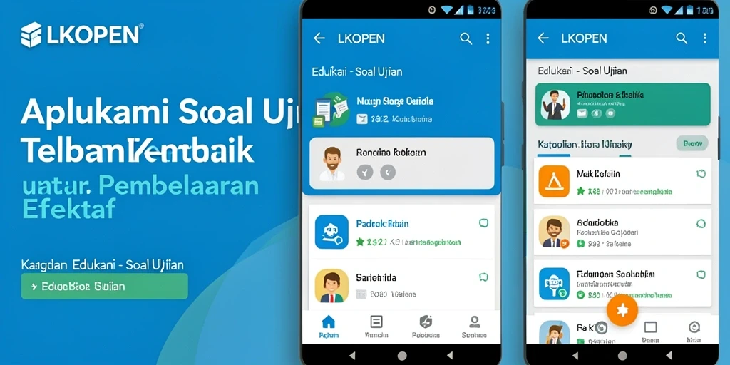 Antarmuka LKOPEN yang sederhana dan menarik untuk belajar soal ujian.